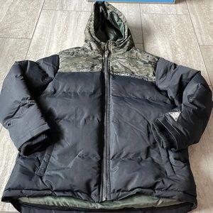 Ecko Unlimited Black & Camo Hooded Heavy Puffer Zip Up Jacket